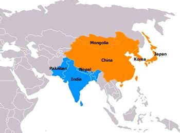 Southern and Eastern Asia Map